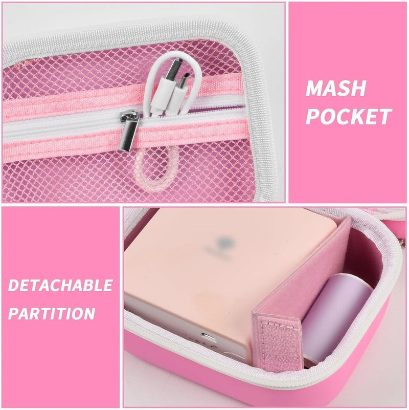 Grapsa Sticker Printer Case for Anycash/for ETIKEZ PM290C/ for Nelko PM230/ for Memoking T02/ for Phomemo M02/ T02/ Q30S Mini Photo Printer. Holder for Label Maker, Thermal Paper, USB Cable (Box Only)-Pink - Image 4